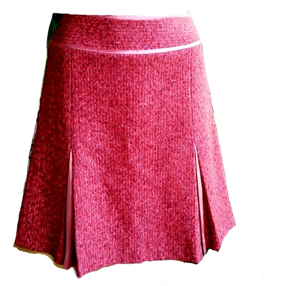 Luquid Olive&Bette's Dresses & Skirts - Liquid Olive&Bette's Heather Pink Wool Blend Front Pleats Aline Skirt Size 4